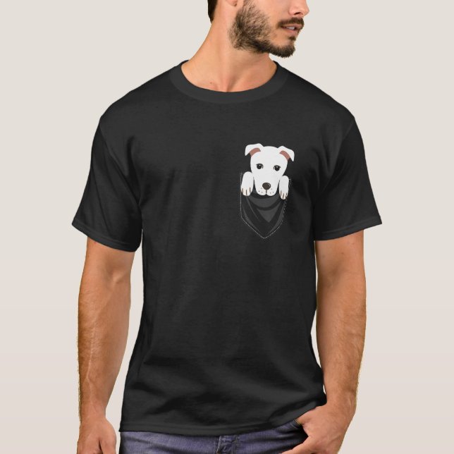 Pocket Graphic White Dog T-Shirt (Vorderseite)