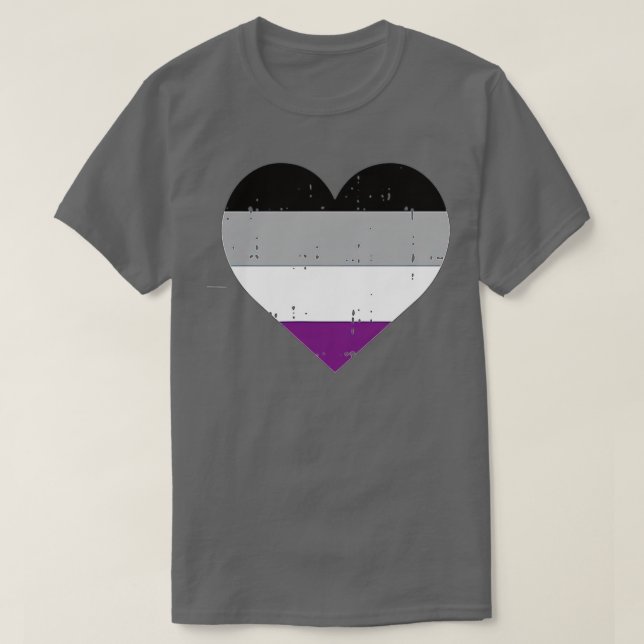 Pocket Heart Funny LGB asexual Flag Prix Support T-Shirt (Design vorne)