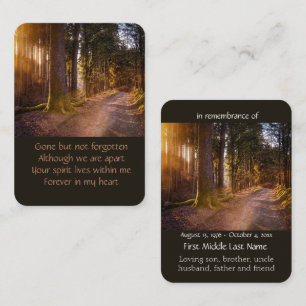 Pocket Keepake Memorial Nature Path Treil Trees Visitenkarte