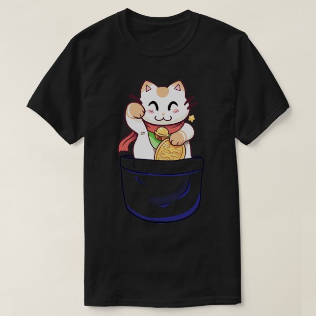 Pocket Lucky Cat T-Shirt (Design vorne)