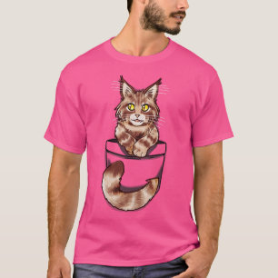 Pocket Niedlich Maine Coone Kitten T-Shirt