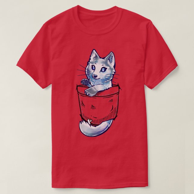 Pocket Niedlich Marble Fox T-Shirt (Design vorne)