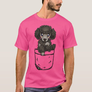 Pocket Niedlich Poodle Welpenhund T-Shirt