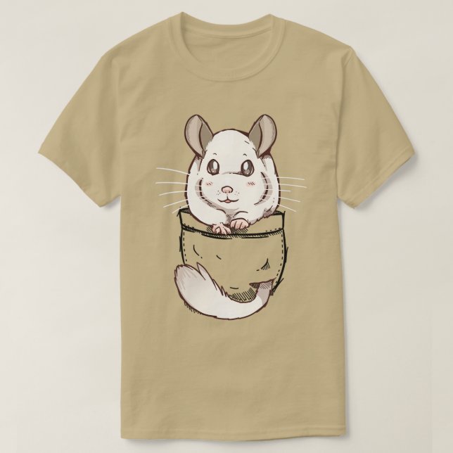 Pocket Niedlich White Chinchilla T-Shirt (Design vorne)