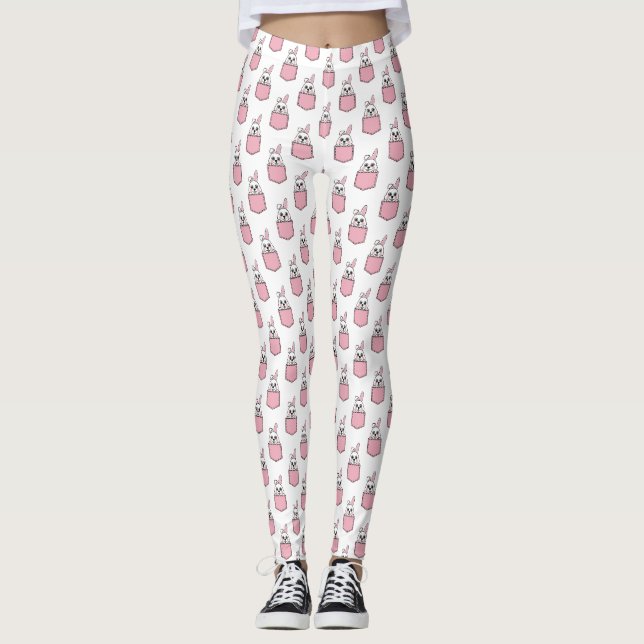 Pocket Pet Bunny Pattern Leggings (Vorderseite)