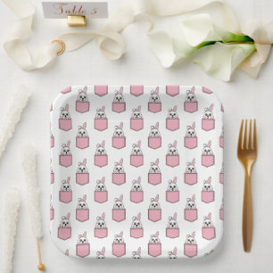 Pocket Pet Bunny Pattern Pappteller