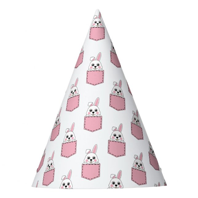 Pocket Pet Bunny Pattern Partyhütchen (Vorderseite)