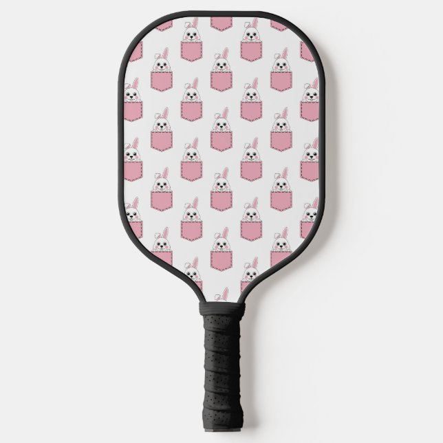 Pocket Pet Bunny Pattern Pickleball Schläger (Vorderseite)