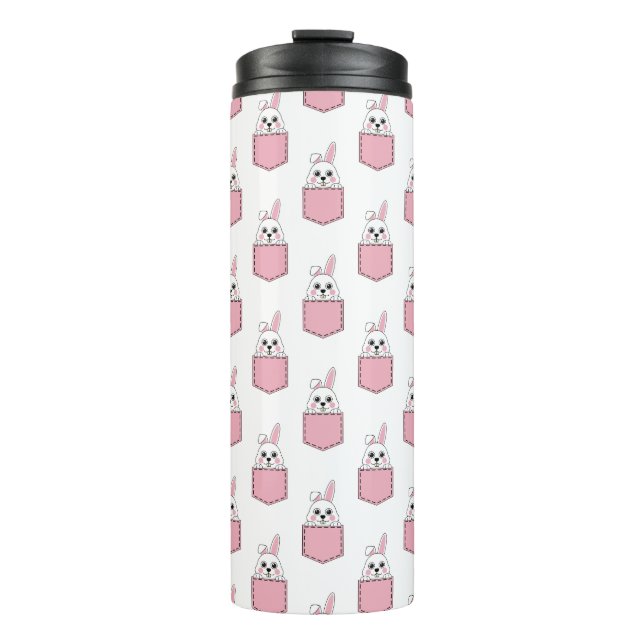 Pocket Pet Bunny Pattern Thermosbecher (Vorderseite)