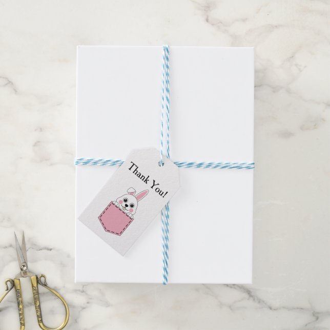 Pocket Pet Bunny personalisieren Geschenkanhänger (Mit Garn)
