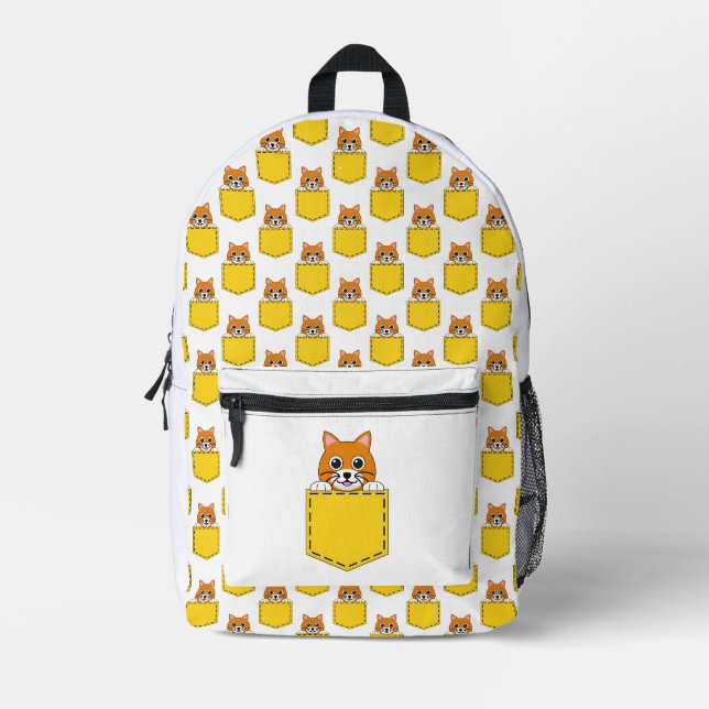 Pocket Pet Cat Muster Bedruckter Rucksack (Vorderseite)