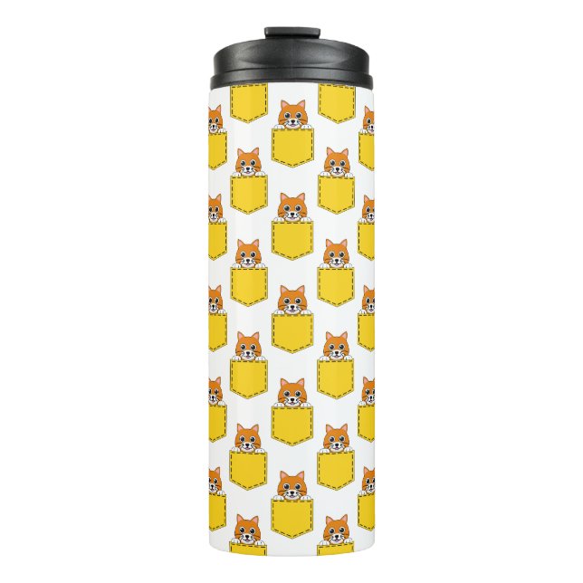 Pocket Pet Cat Muster Thermosbecher (Vorderseite)