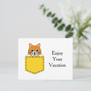 Pocket Pet Cat personalisieren Feiertagspostkarte