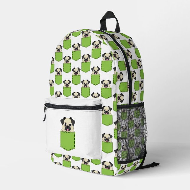 Pocket Pet Dog Muster Bedruckter Rucksack (Rückseitige Ecke Rechts)