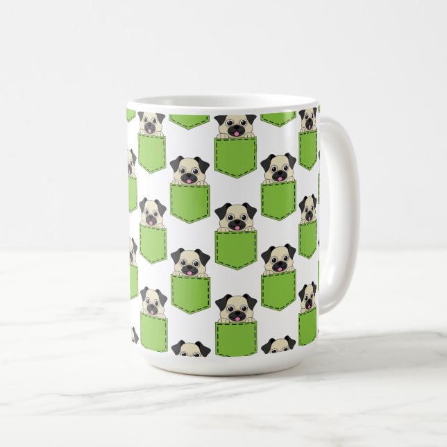 Pocket Pet Dog Muster Kaffeetasse (VorderseiteRechts)