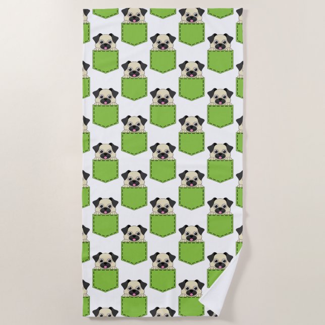 Pocket Pet Dog Muster Strandtuch (Vorderseite)