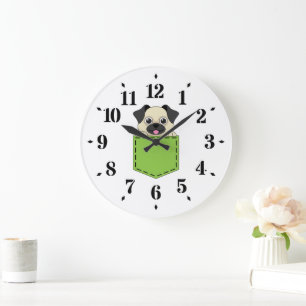 Pocket Pet Hund Große Wanduhr