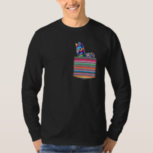 Pocket Pinata Serape Cinco De Mayo Mexican Fiesta T-Shirt