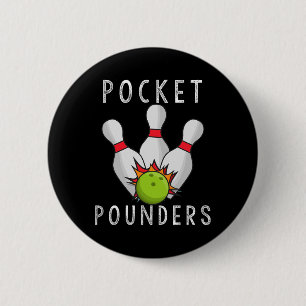 Pocket Pounders Bowling Team League Lässig Cotton Button