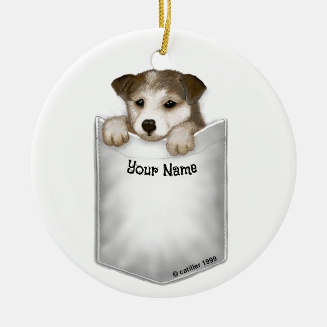 Pocket Puppy Dog Keramik Ornament (Vorne)
