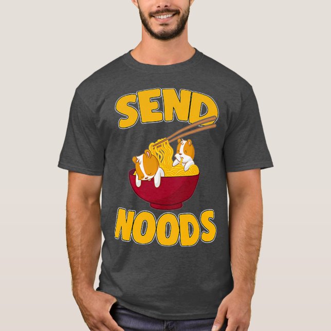 Pocket Send Noods Kawaii Gerbil Hamster Ramen T-Shirt (Vorderseite)