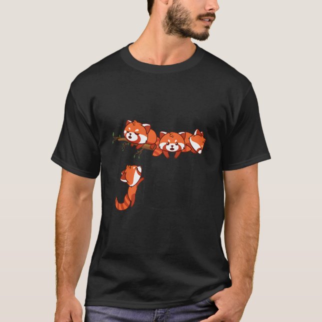 Pocket Series Red Panda Playing Bear T-Shirt (Vorderseite)
