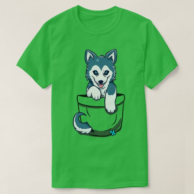 Pocket Siberian Husky T-Shirt (Design vorne)