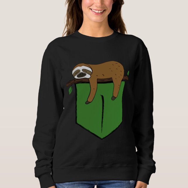 Pocket Sloth Design Sweatshirt (Vorderseite)