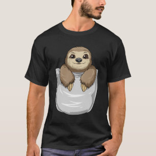 Pocket Sloth Peking Out Funny Sloth T-Shirt