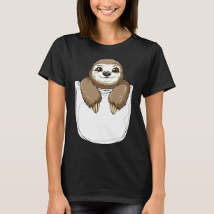 Pocket Sloth Peking Out Funny Sloth T-Shirt