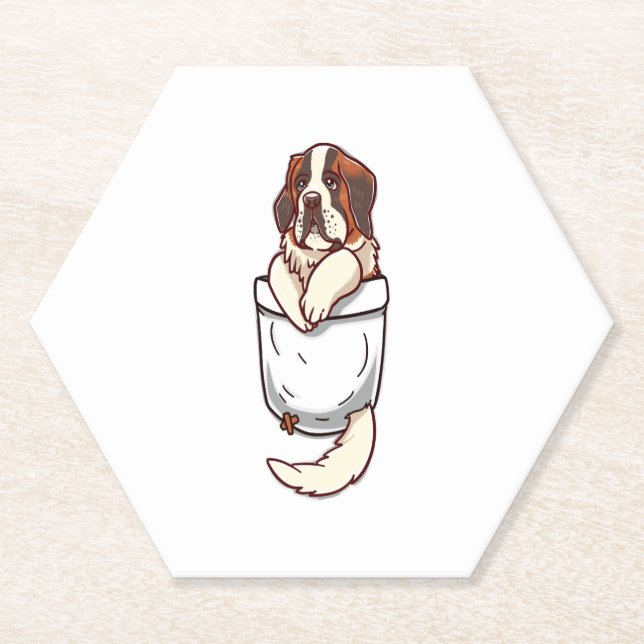 Pocket St Bernard Puppy Untersetzer (Vorderseite)