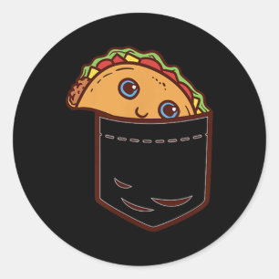 Pocket Taco Dienstag Cinco De Mayo Mexican Food Fo Runder Aufkleber
