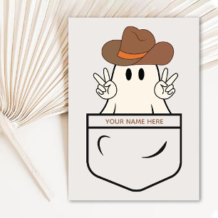 Pocket Theme Western Boo Cowboy Fun Halloween Card Feiertagskarte