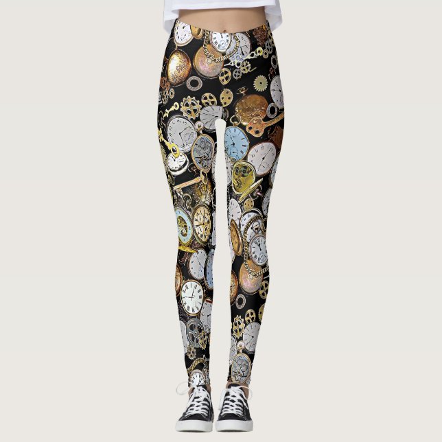 Pocket-Uhren, Gänse, Uhren Leggings (Vorderseite)