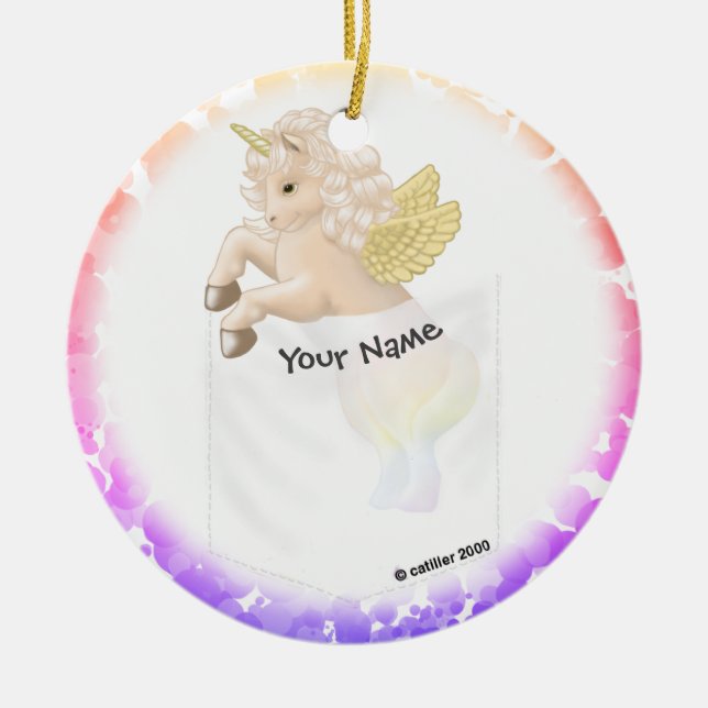 Pocket Unicorn Keramik Ornament (Vorne)