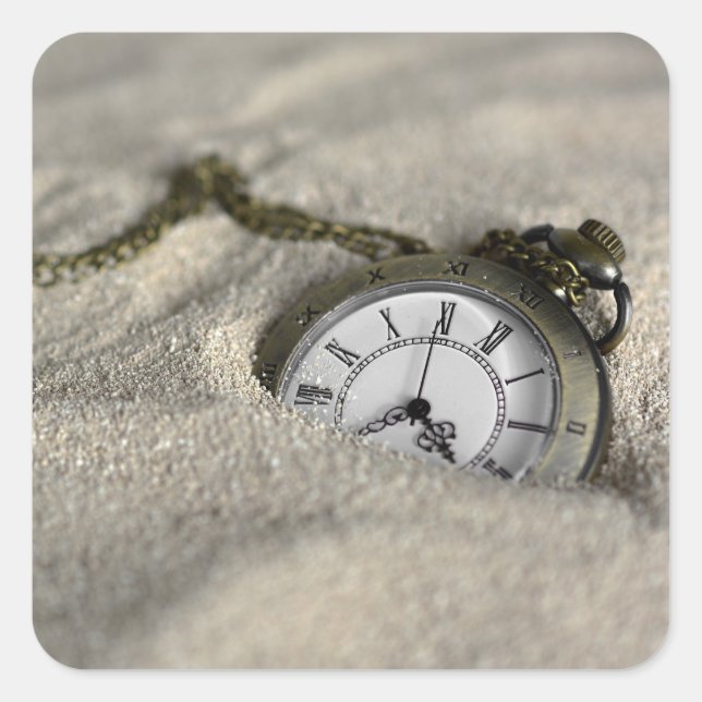Pocket Watch - Der Sand der Zeit Quadratischer Aufkleber (Vorderseite)