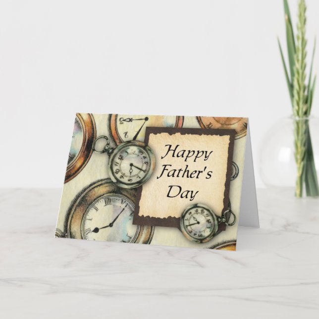 Pocket Watch Father's Day Card (Großer Druck) Karte (Vorderseite)