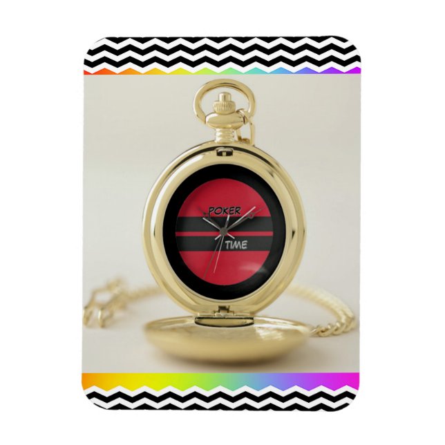 Pocket Watch Poker Time  Refrigerator  Magnet (Vertikal)