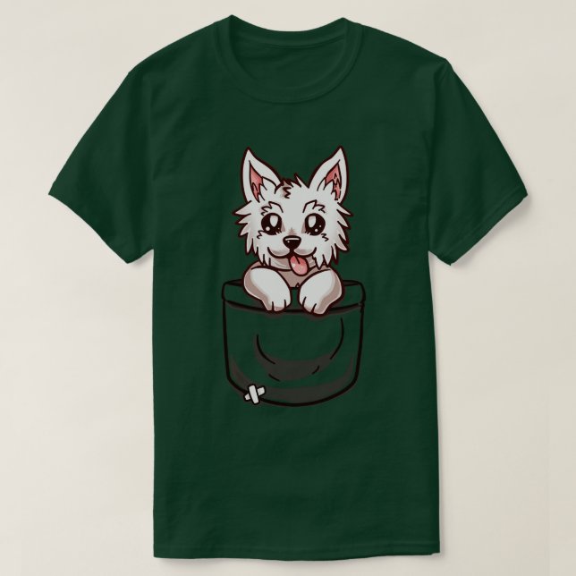Pocket West Highland Terrier T-Shirt (Design vorne)