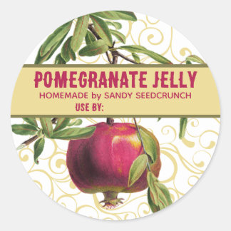 Pockpomegranat-Etikett für personalisierte Obstkon Runder Aufkleber