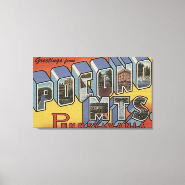 Pocono-Berge - Große Briefmarkenszenen Leinwanddruck (Vorderseite)