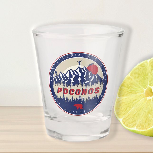 Pocono Berge Pennsylvania Klettern Vintager 80er Schnapsglas (Von Creator hochgeladen)
