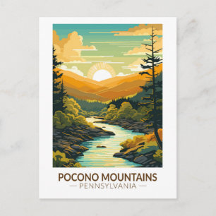Pocono Berge Pennsylvania Reise Kunst Vintage Postkarte