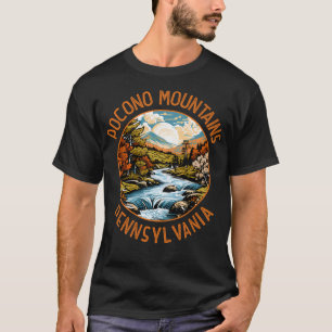 Pocono Berge Pennsylvania Sunset Retro Entfernunge T-Shirt