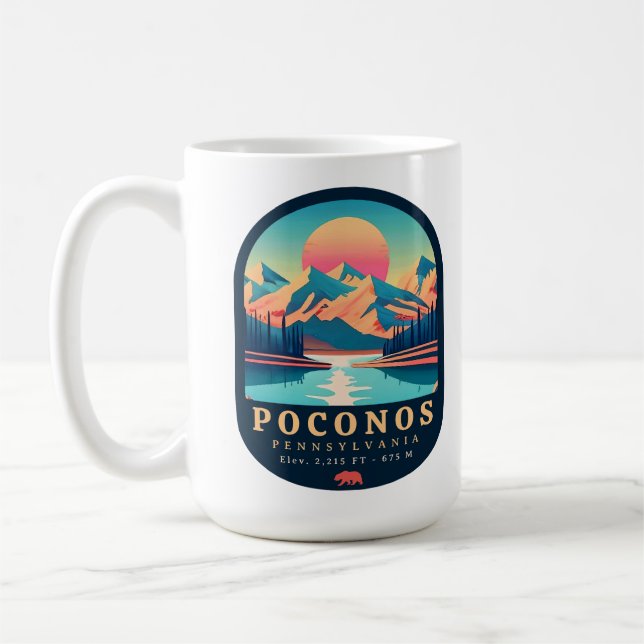 Pocono Berge Pennsylvania Vintag Souvenirs Kaffeetasse (Links)