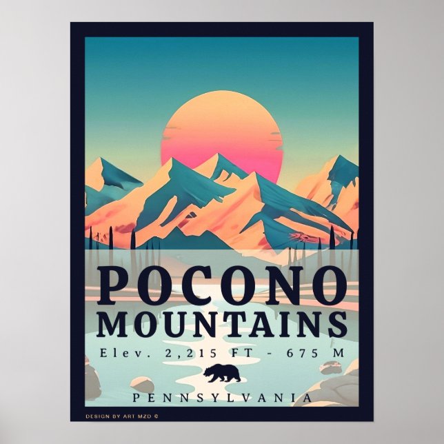Pocono Berge Pennsylvania Vintag Souvenirs Poster (Vorne)