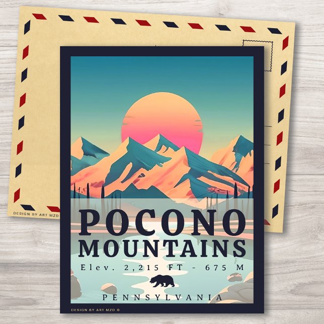 Pocono Berge Pennsylvania Vintag Souvenirs Postkarte (Von Creator hochgeladen)