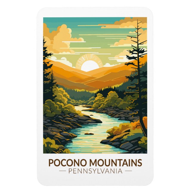 Pocono Berge Pennsylvania Wandern Vintag Magnet (Vertikal)