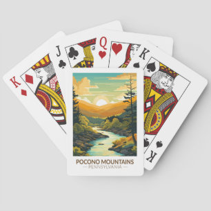 Pocono Mountains Pennsylvania Reise Kunst Vintage Spielkarten
