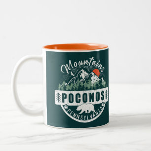 Pocono Mountains Pennsylvania - Retro Souvenirs Zweifarbige Tasse